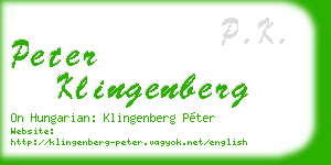 peter klingenberg business card